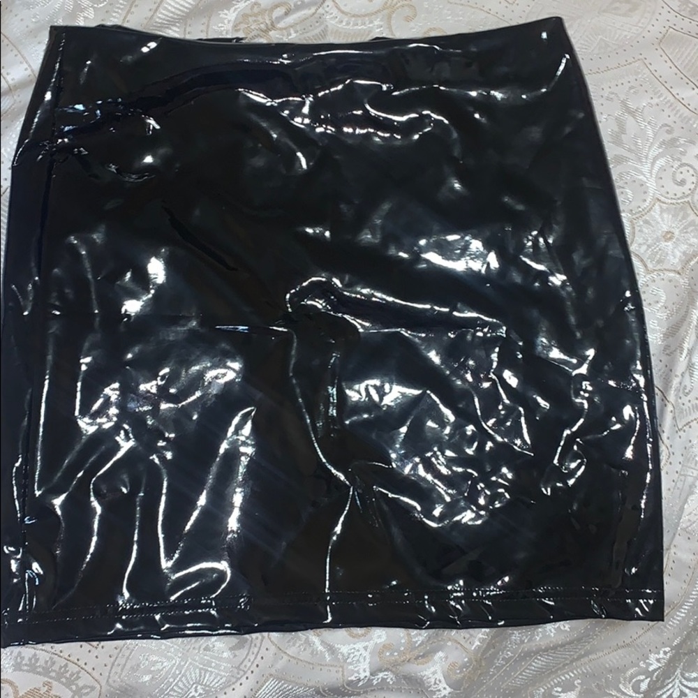 Black leather skirt